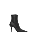 Black Saint Laurent Ashley Booties in Smooth Leather, Black, 90 mm | Boots