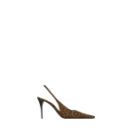 Multicolour Saint Laurent Babylone Breteuil Slingback Pumps in Leopard Grosgrain, Leopard, 90 mm | Heels