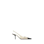Multicolour Saint Laurent Babylone Breteuil Slingback Pumps in Smooth Leather, Black and White | Heels