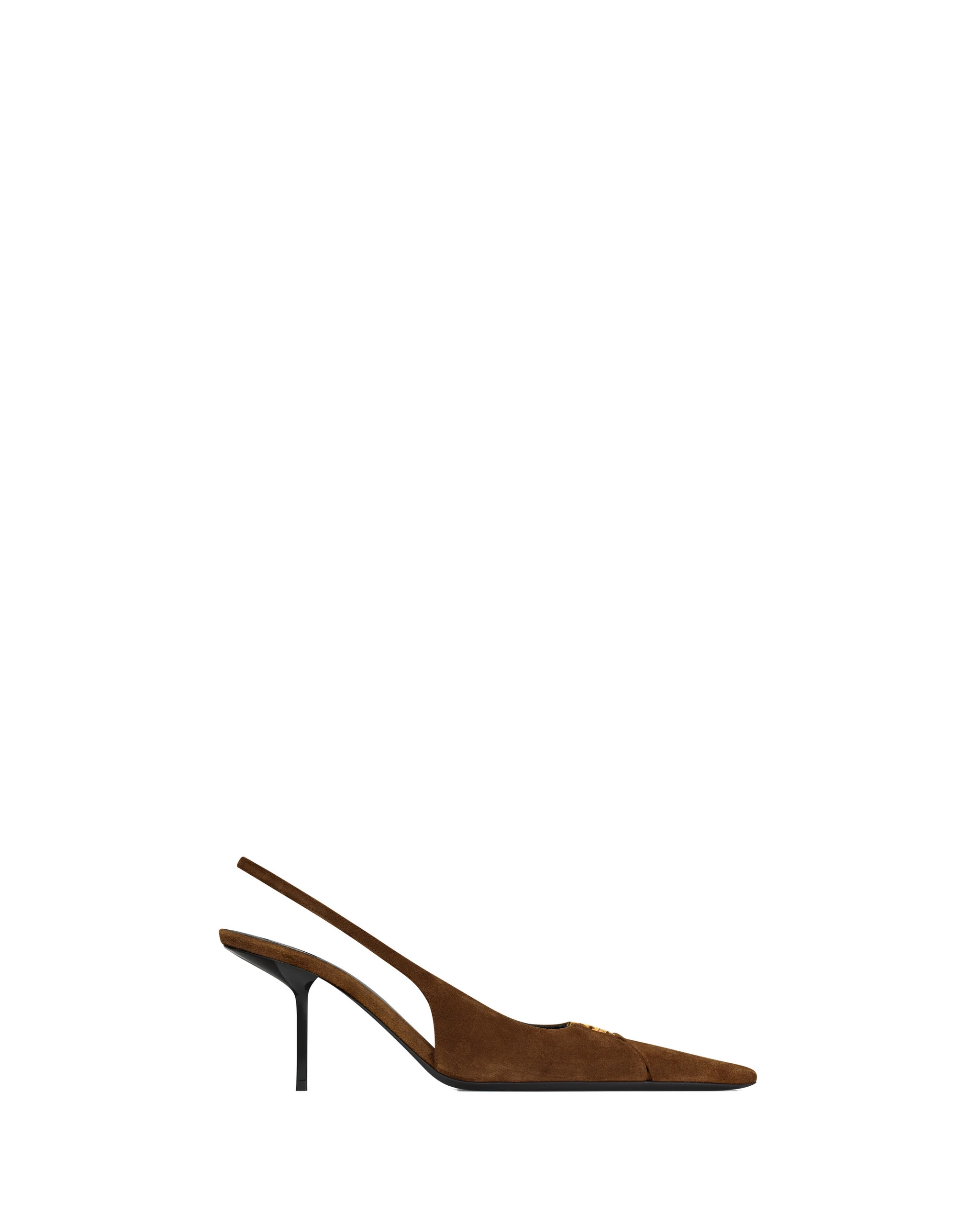 Saint Laurent Babylone Breteuil Slingback Pumps in Suede Brown Saint Laurent Babylone Breteuil Slingback Pumps in Suede | Heels