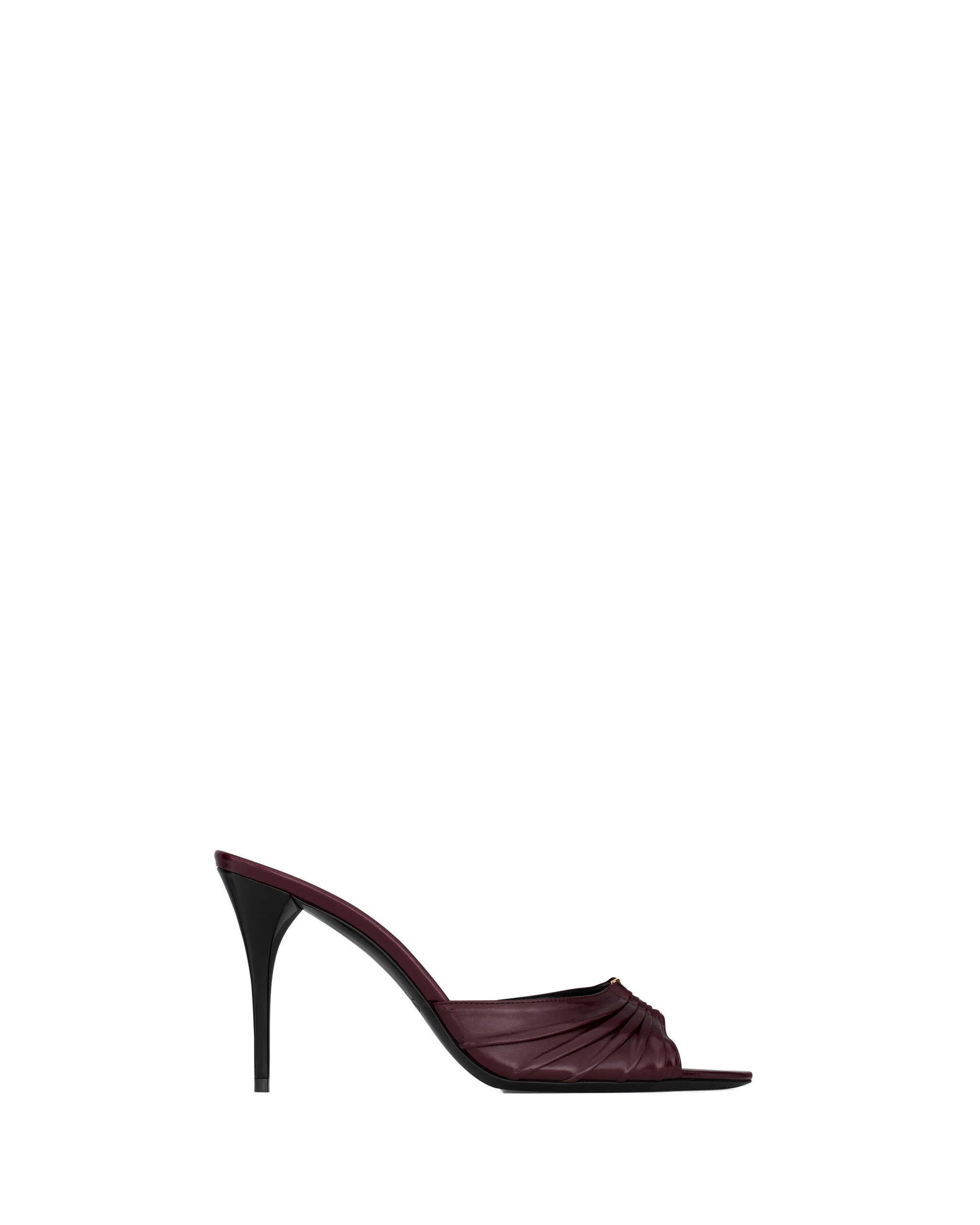 Saint Laurent Babylone Mules in Smooth Leather, Burgundy Red Saint Laurent Babylone Mules in Smooth Leather, Burgundy | Mules