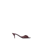 Red Saint Laurent Babylone Mules in Smooth Leather, Vintage Bordeaux | Mules
