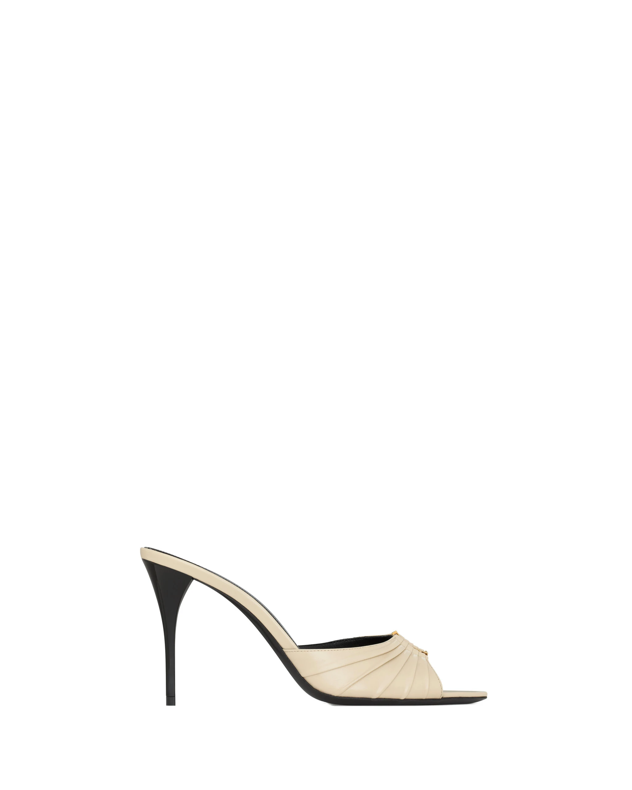 Saint Laurent Babylone Mules in Smooth Leather, White White Saint Laurent Babylone Mules in Smooth Leather, White | Mules