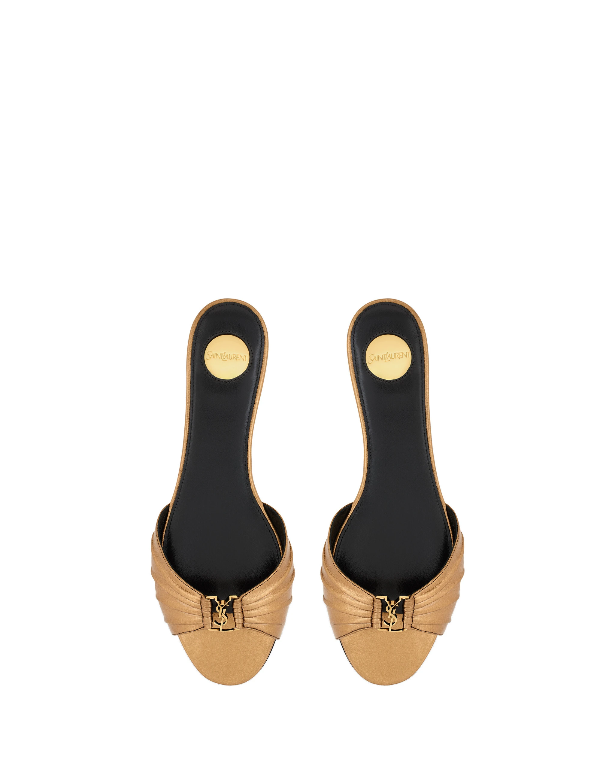 Saint Laurent Babylone Sandals in Metallic Leather Metallic Saint Laurent Babylone Sandals in Metallic Leather | Sandals