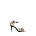 Black Saint Laurent Babylone Sandals in Smooth Leather and Metal | Sandals