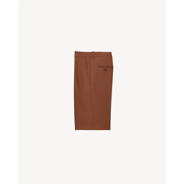 Beige Saint Laurent Bermuda Shorts in Cashmere, view 3 | Tailored pants