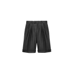 Black Saint Laurent Bermuda Shorts in Lambskin | Shorts