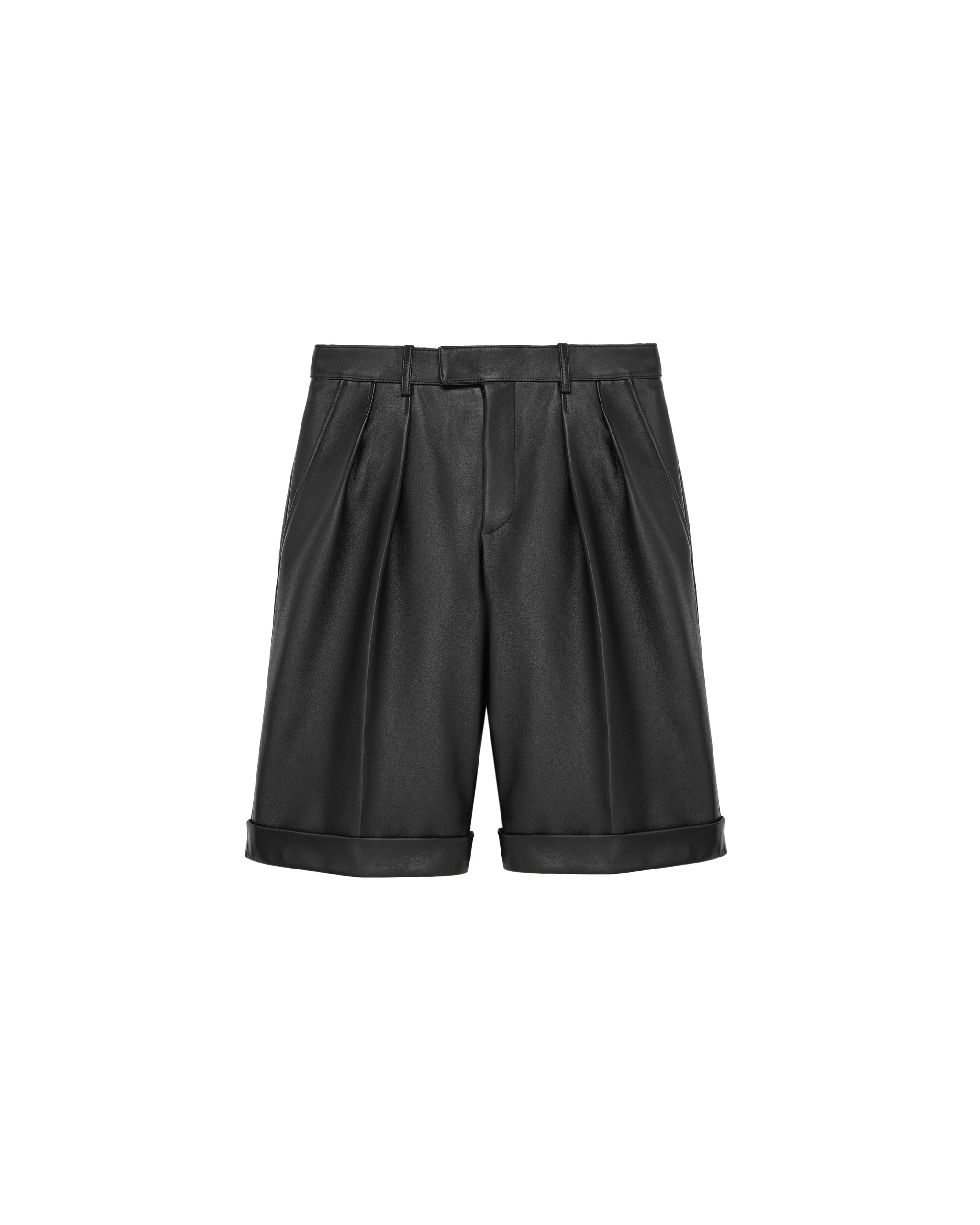 Saint Laurent Bermuda Shorts in Lambskin Black Saint Laurent Bermuda Shorts in Lambskin | Shorts