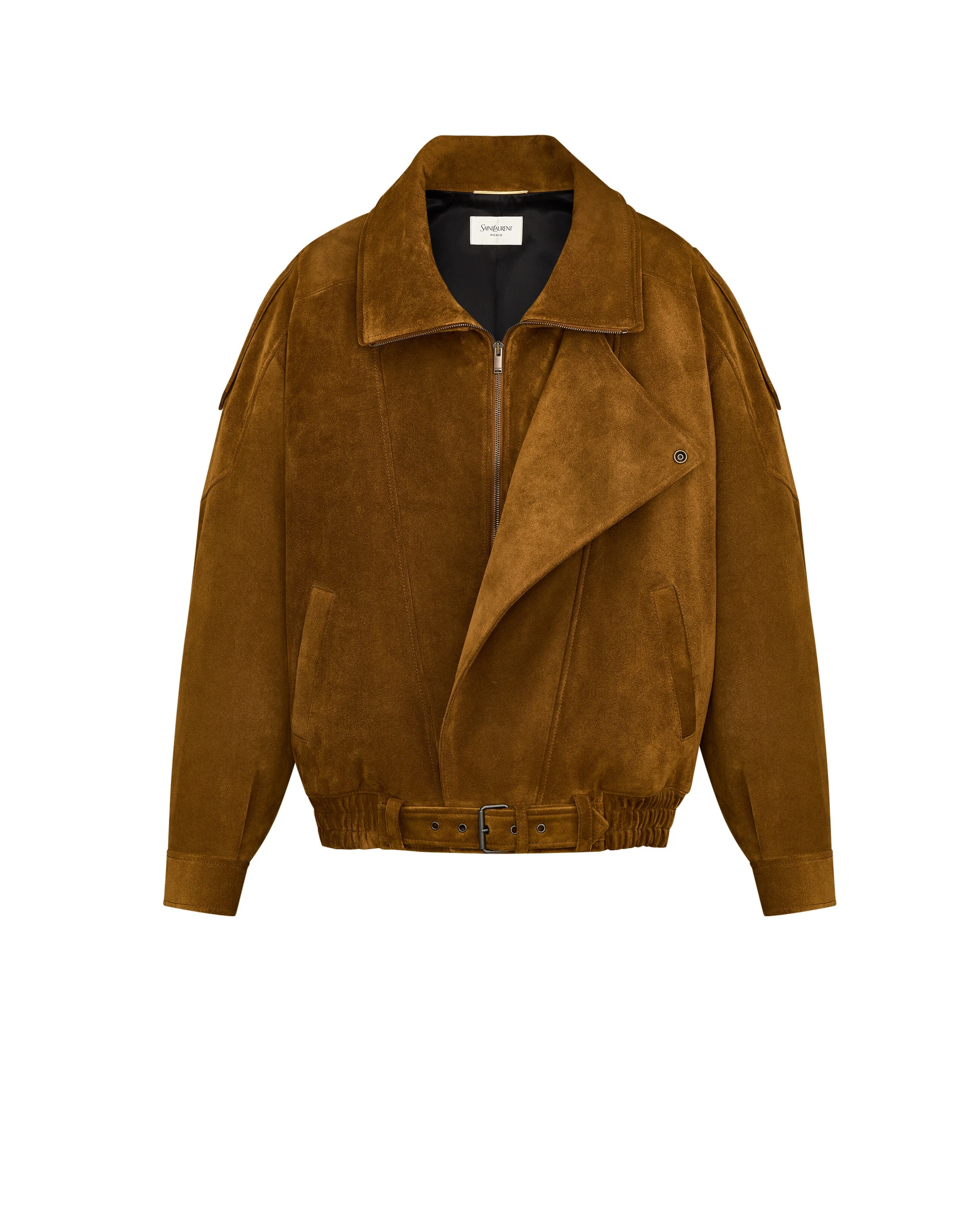 Saint Laurent Bomber Jacket in Vintage Split Leather Beige Saint Laurent Bomber Jacket in Vintage Split Leather | Leather Jackets