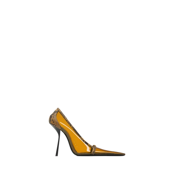 Brown Saint Laurent Brigitte Pumps in Tpu and Python | Heels