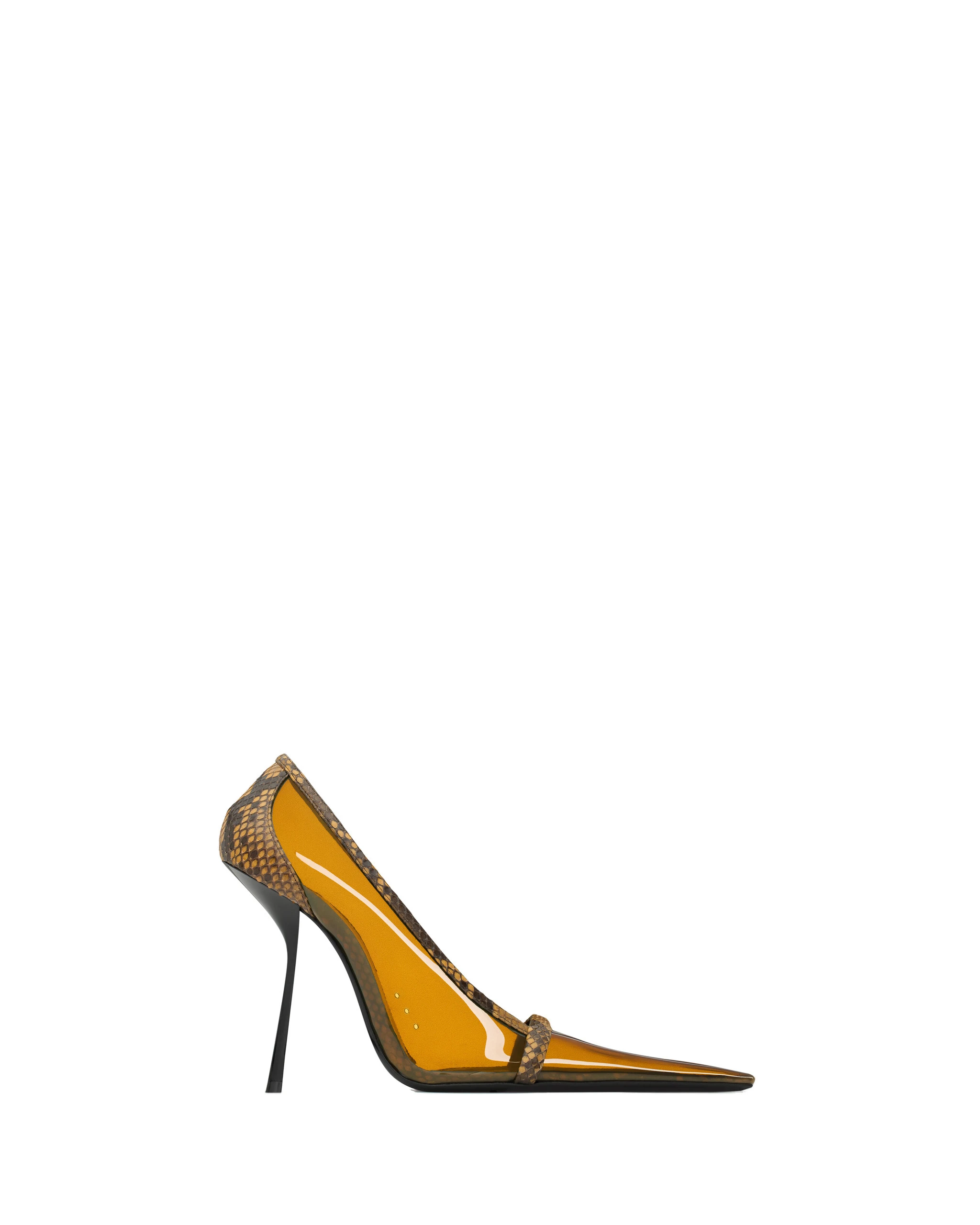 Saint Laurent Brigitte Pumps in Tpu and Python Brown Saint Laurent Brigitte Pumps in Tpu and Python | Heels