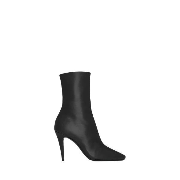 Black Saint Laurent Capucine Booties in Smooth Leather | Boots