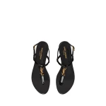 Black Saint Laurent Cassandra Sandals in Patent Leather, Black, 5 mm | Sandals