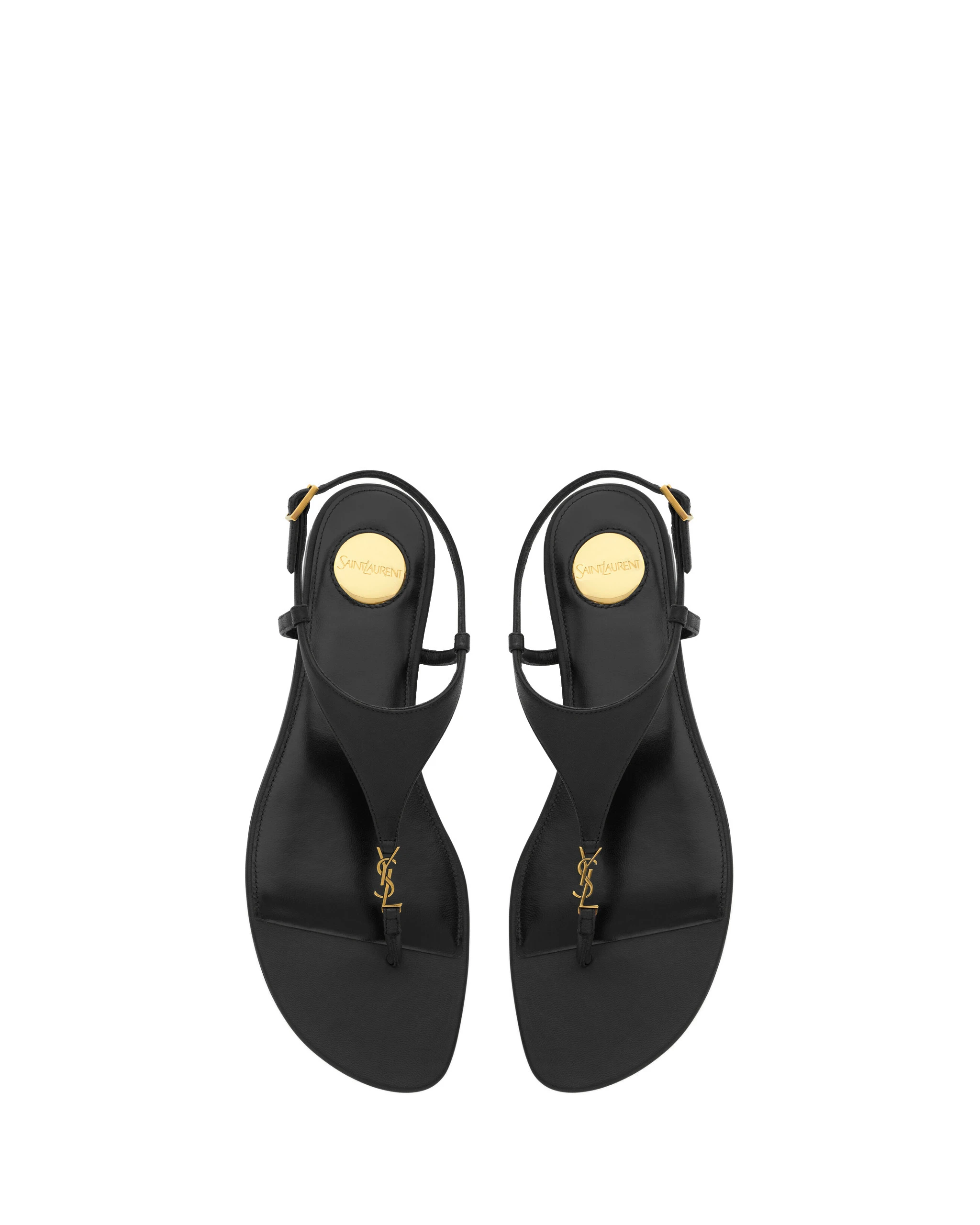 Saint Laurent Cassandra Sandals in Smooth Leather, Black, Spring Summer 2026 Black Saint Laurent Cassandra Sandals in Smooth Leather, Black, Spring Summer 2026 | Sandals