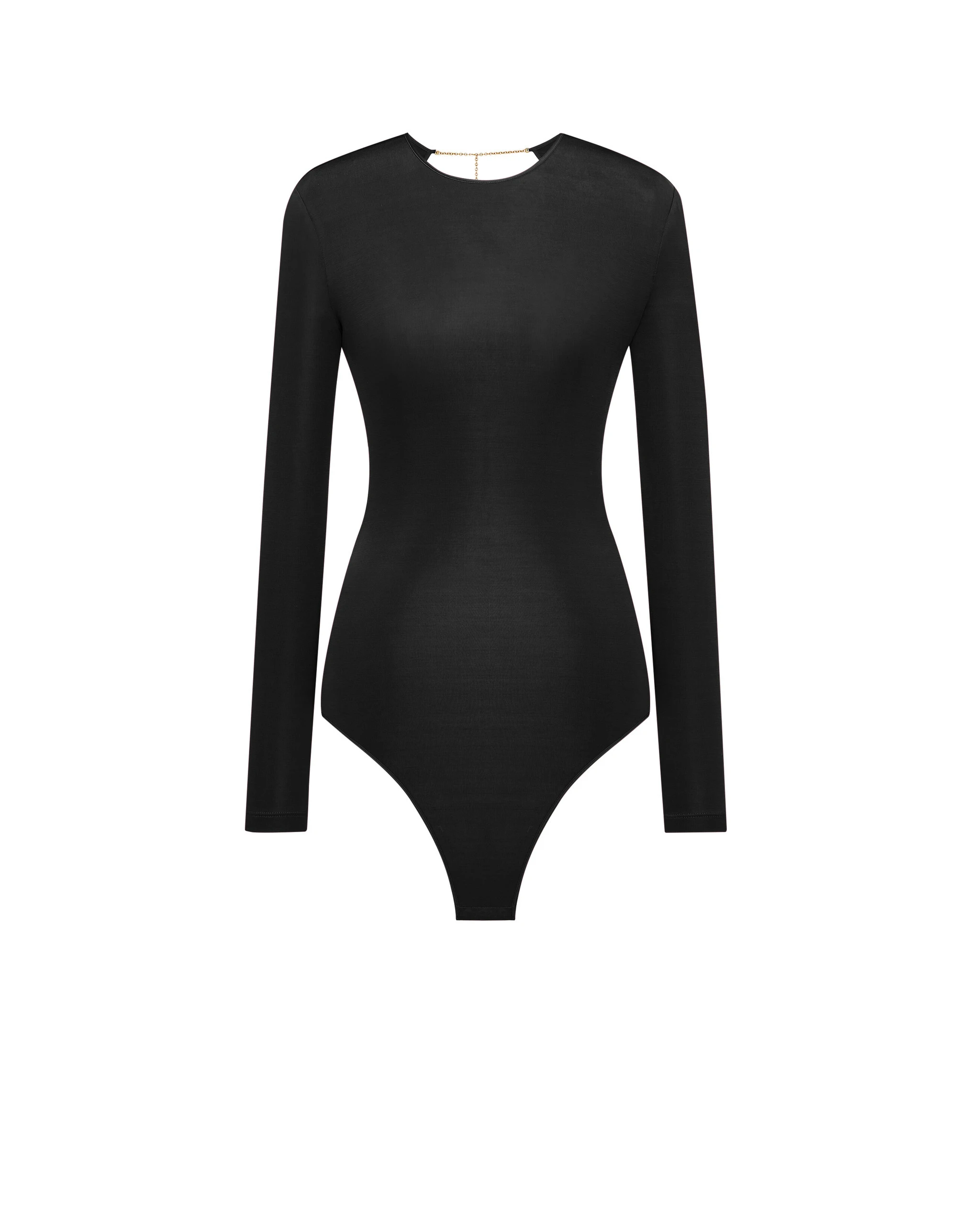 Saint Laurent Cassandre Backless Bodysuit in Jersey Black Saint Laurent Cassandre Backless Bodysuit in Jersey | Bodysuit