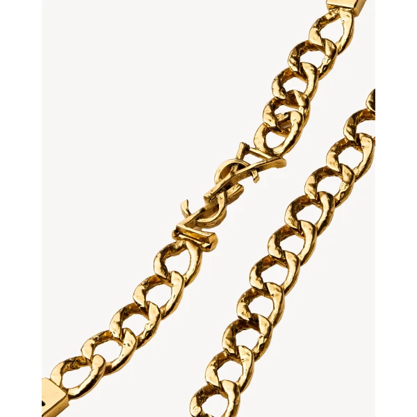 Black Saint Laurent Cassandre-Chain Backless Dress in Knit, view 4 | Dresses