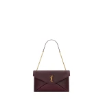 Red Saint Laurent Cassandre Pouch on Chain in Smooth Leather | Clutch Bags
