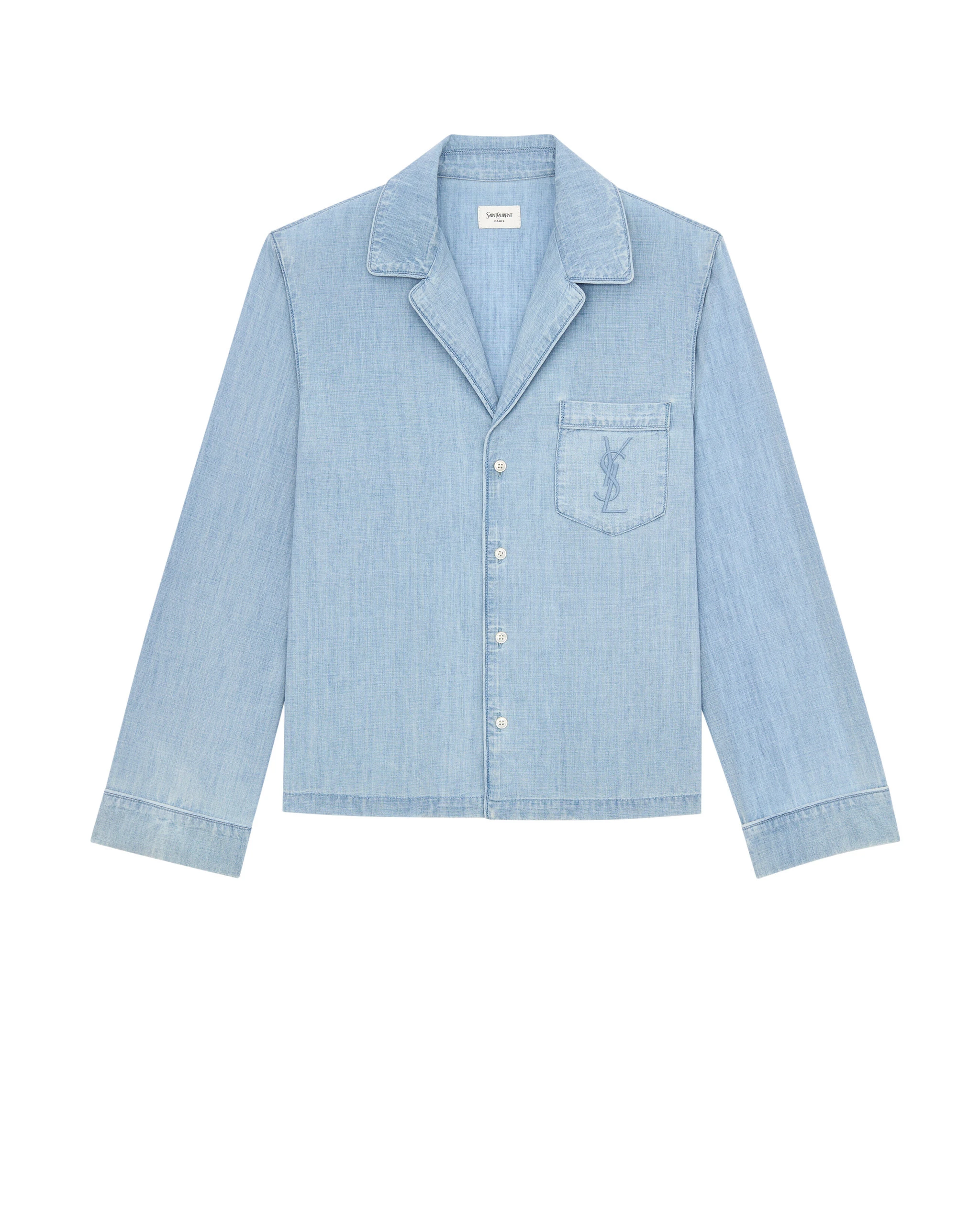 Saint Laurent Cassandre Shirt in Chambray Blue Saint Laurent Cassandre Shirt in Chambray | Shirts