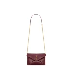 Red Saint Laurent Cassandre Small Chain Pouch in Shiny Leather | Clutch Bags
