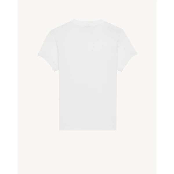 White Saint Laurent Cassandre T-Shirt in Ribbed Cotton Jersey, view 2 | T-shirts