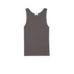 Black Saint Laurent Cassandre Tank Top, Anthracite | Sleeveless