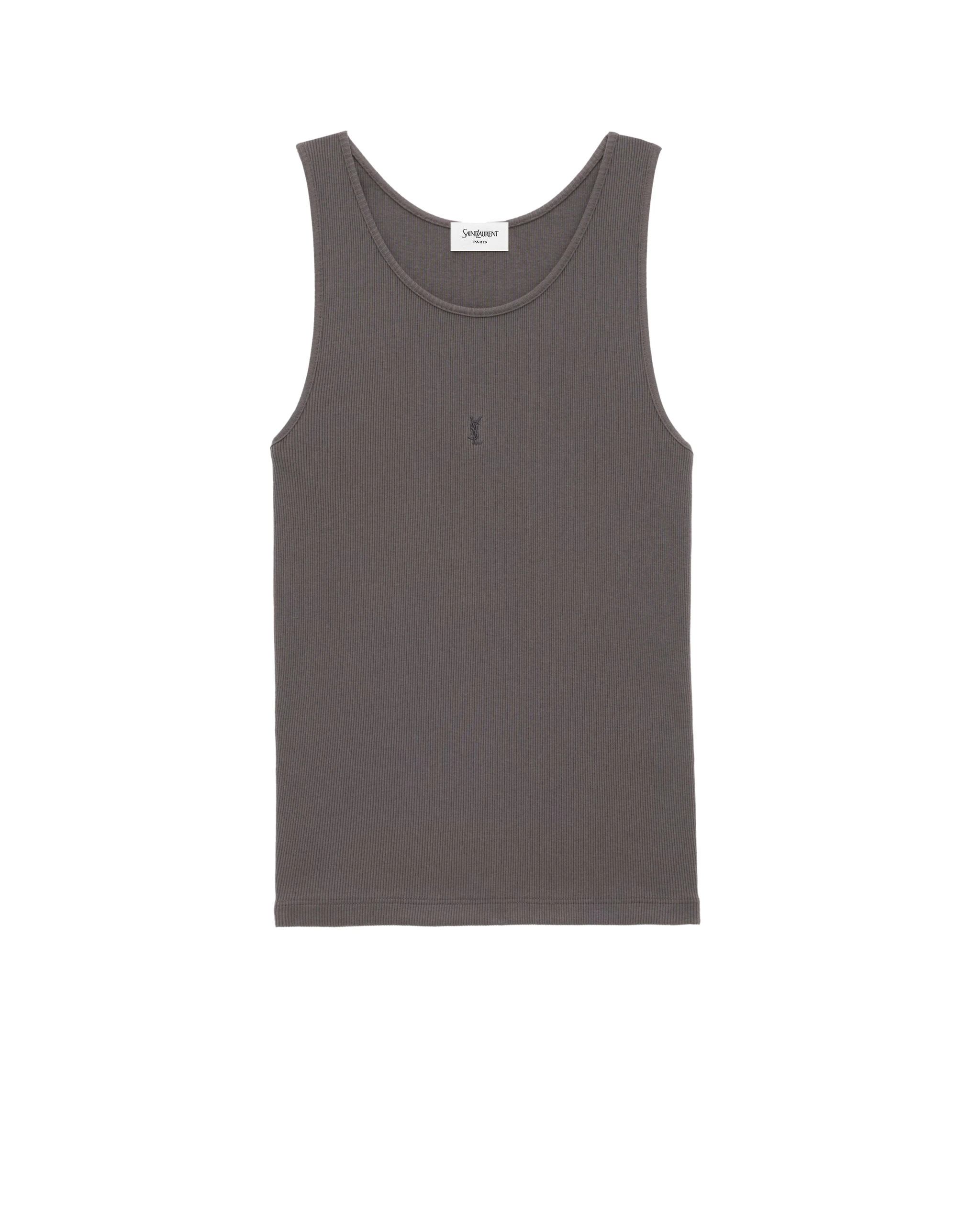 Saint Laurent Cassandre Tank Top, Anthracite Black Saint Laurent Cassandre Tank Top, Anthracite | Sleeveless