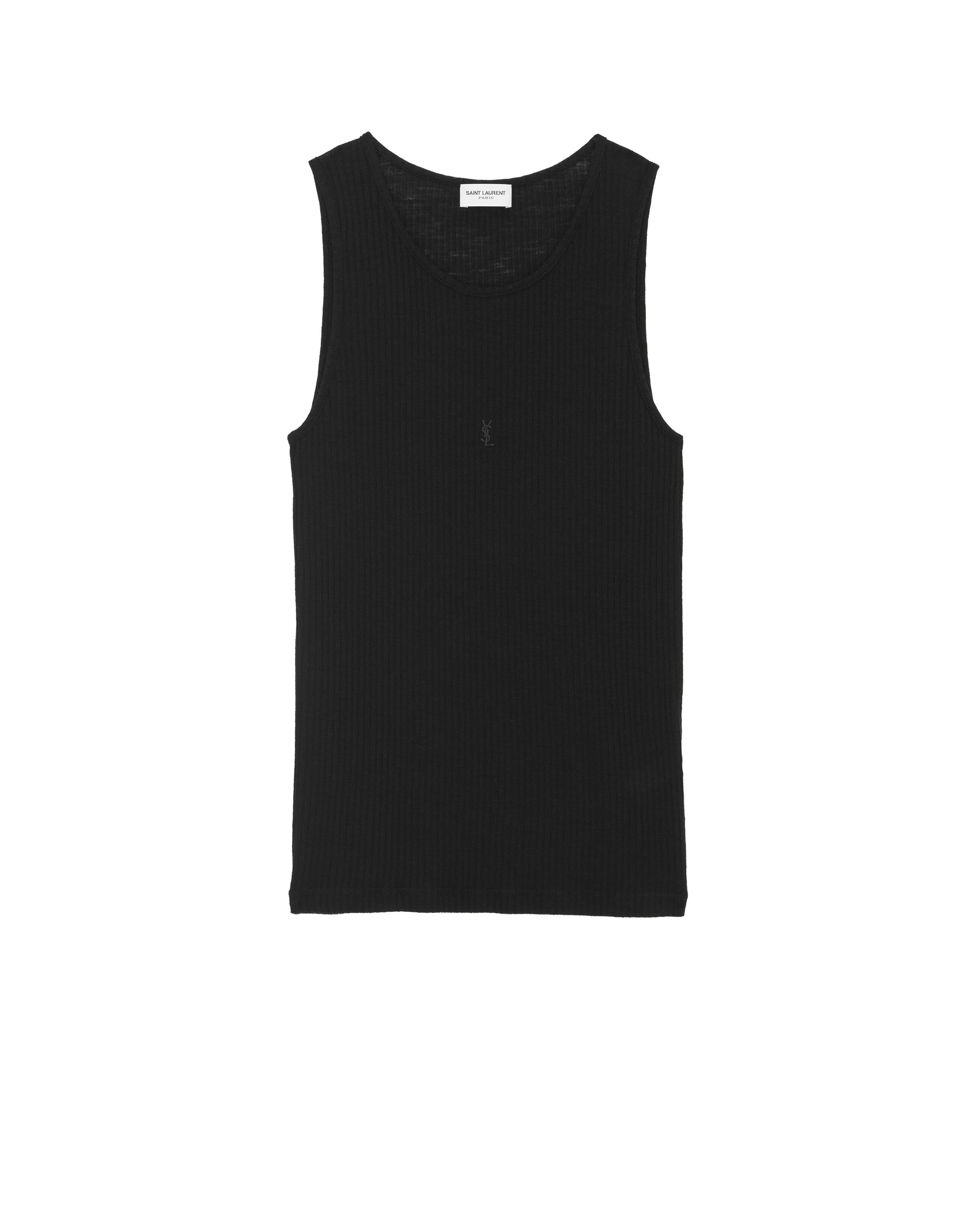 Saint Laurent Cassandre Tank Top, Black Black Saint Laurent Cassandre Tank Top, Black | Sleeveless