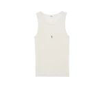 Multicolour Saint Laurent Cassandre Tank Top, Naturel and Noir | Sleeveless