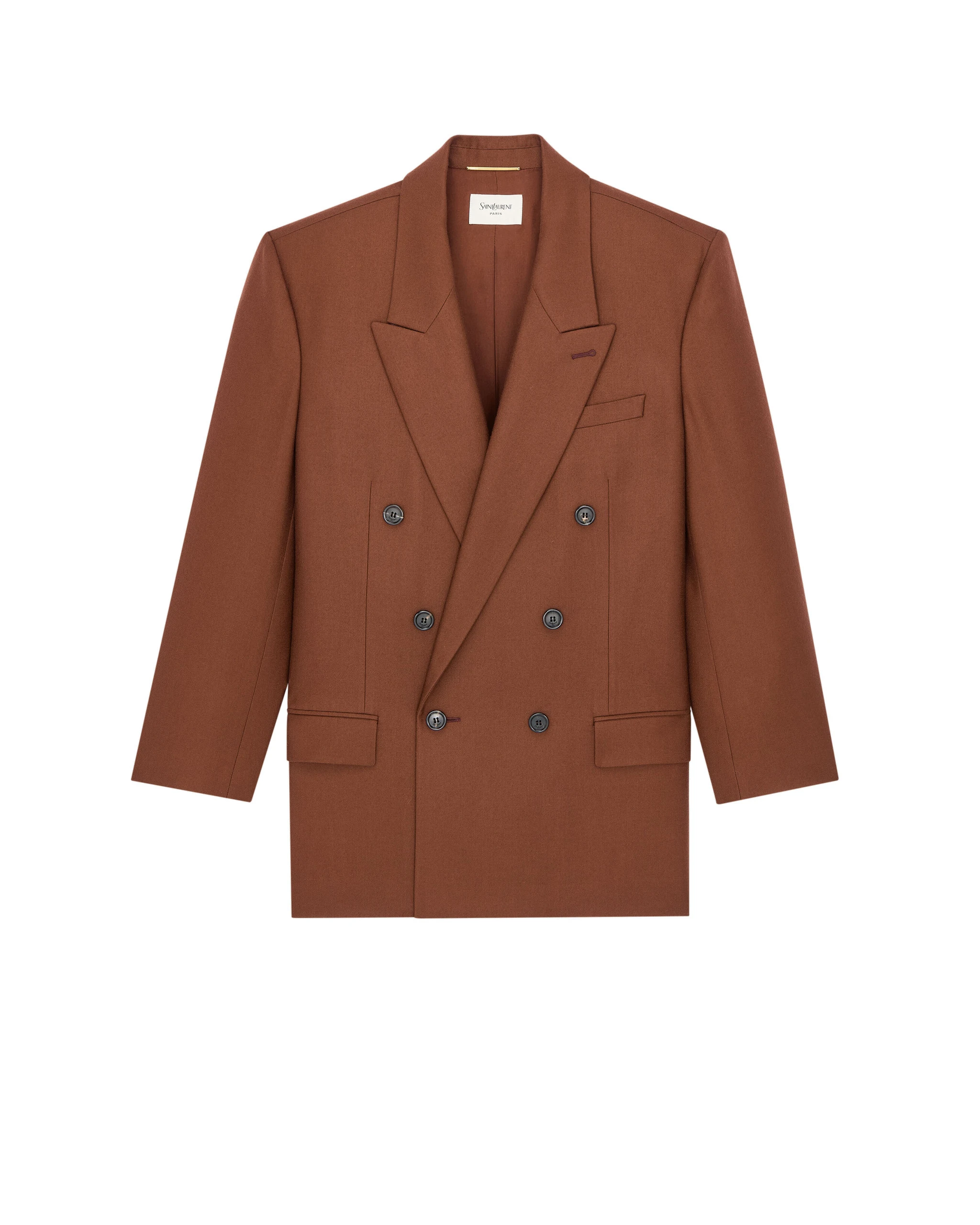 Saint Laurent Double-Breasted Jacket in Cashmere Beige Saint Laurent Double-Breasted Jacket in Cashmere | Blazers