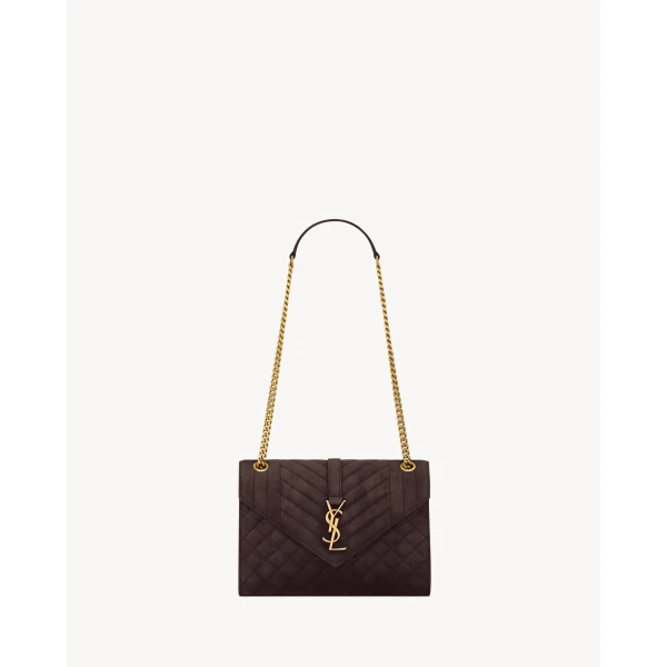 Envelope Medium in Suede, Dark Chocolate