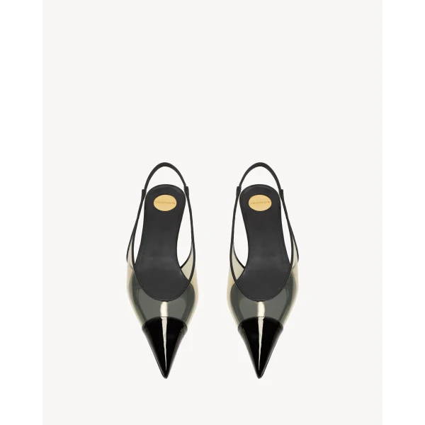 Multicolour Saint Laurent Fanny Slingback Pumps in Tpu and Patent Leather, view 2 | Heels