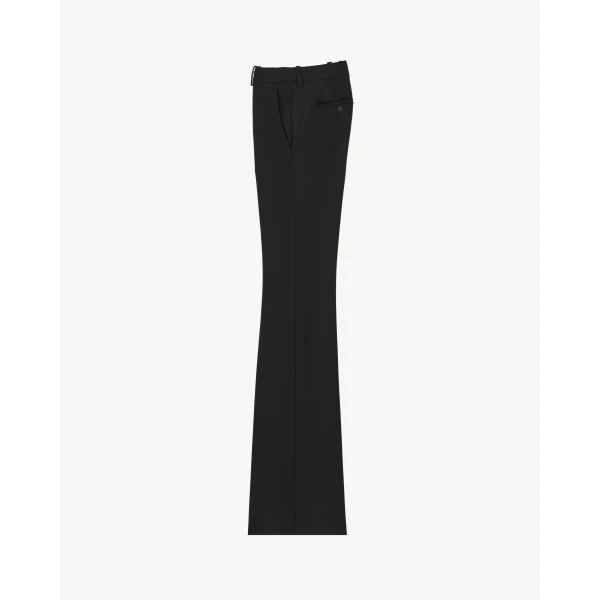 Black Saint Laurent Flared Pants in Cashmere, view 3 | Wide leg pants