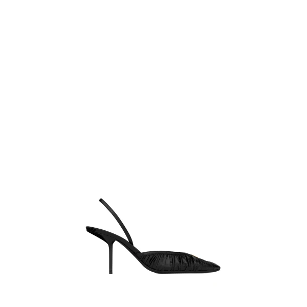 Folie Slingback Pumps in Smooth Leather and Faux-Python
