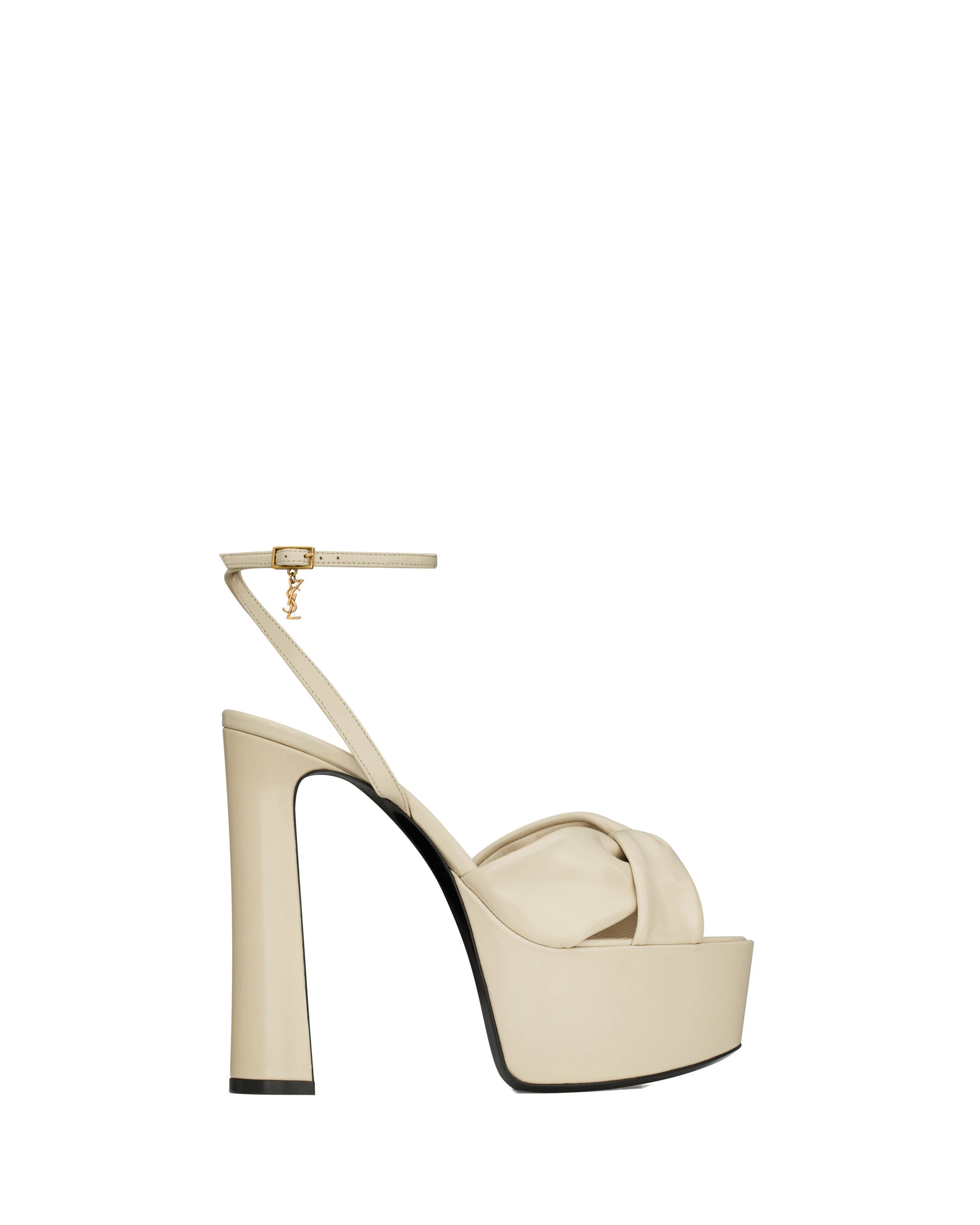 Saint Laurent Franciane Platform Sandals in Smooth Leather, White White Saint Laurent Franciane Platform Sandals in Smooth Leather, White | Sandals