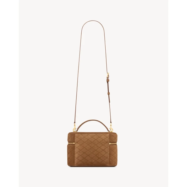 Brown Saint Laurent Gaby Vanity Large in Suede, view 2 | Shoulder & Crossbody Bags