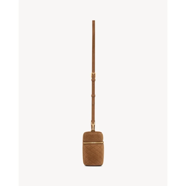 Brown Saint Laurent Gaby Vanity Large in Suede, view 3 | Shoulder & Crossbody Bags