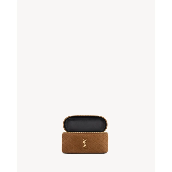 Brown Saint Laurent Gaby Vanity Large in Suede, view 4 | Shoulder & Crossbody Bags