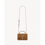 Orange Saint Laurent Gaby Vanity in Suede, Caramel Cognac | Mini Bags