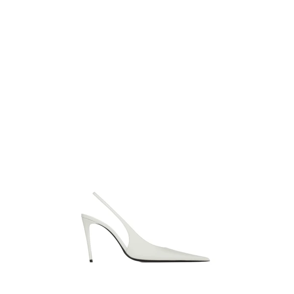 Guermantes Slingback Pumps in Patent Leather, White