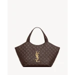 Brown Saint Laurent Icare Medium in Quilted Nappa, Dark Chocolate | Shoulder & Crossbody Bags