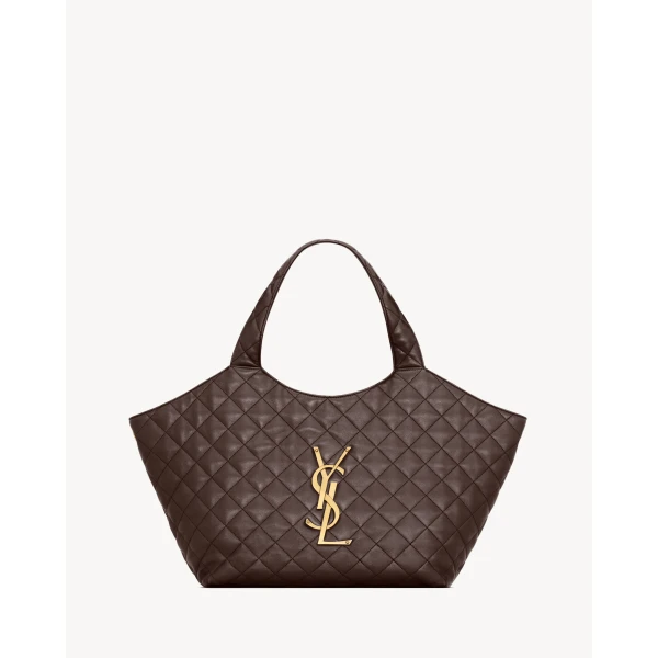 Icare Medium in Quilted Nappa, Dark Chocolate