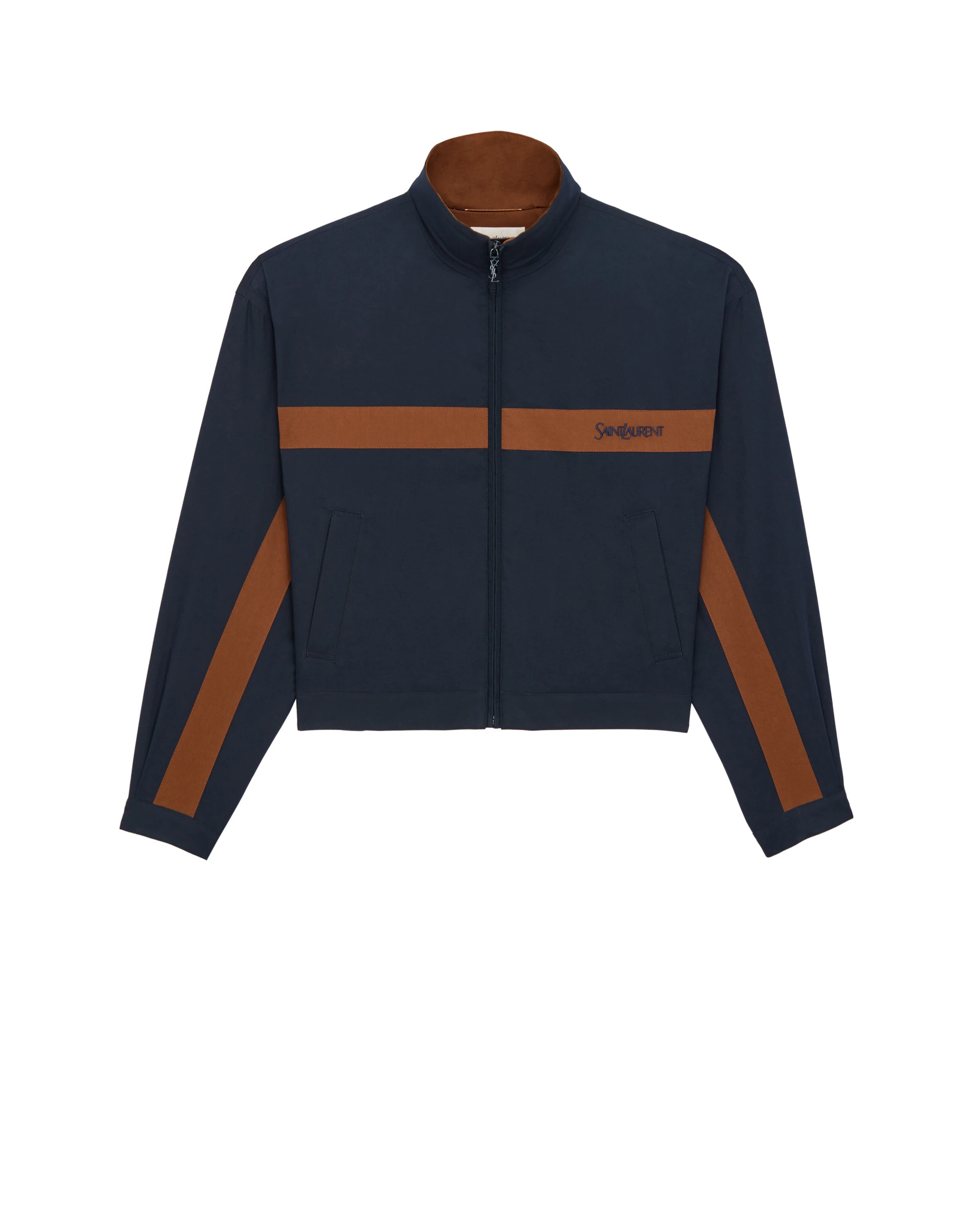 Saint Laurent Jacket in Cotton, Marine and Marron Multicolour Saint Laurent Jacket in Cotton, Marine and Marron | Jackets