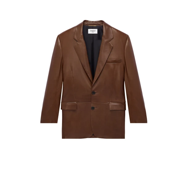Jacket in Lambskin, Brun Chene