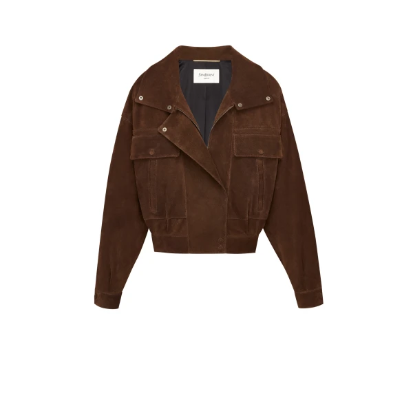 Jacket in Vintage Split Leather, Ebene