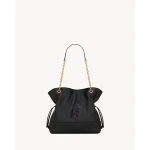 Black Saint Laurent Jamie Shopping Small in Lambskin, Black | Totes & Top-Handle Bags