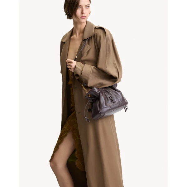 Brown Saint Laurent Jamie Shoulder Pouch in Lambskin, Arabica, view 2 | Clutch Bags