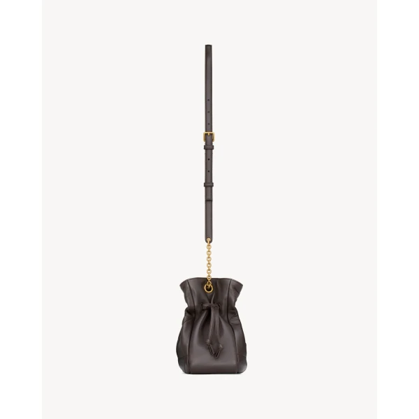 Brown Saint Laurent Jamie Shoulder Pouch in Lambskin, Arabica, view 4 | Clutch Bags
