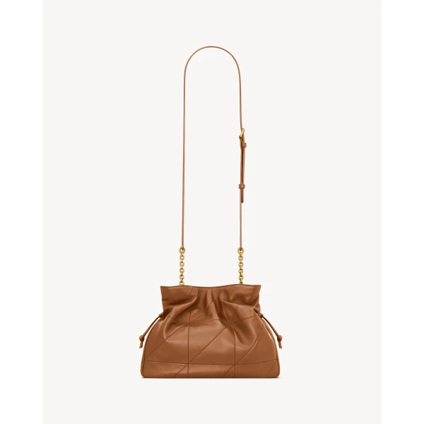 Orange Saint Laurent Jamie Shoulder Pouch in Lambskin, Fox, view 2 | Clutch Bags
