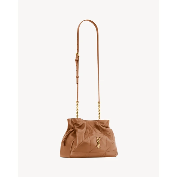 Orange Saint Laurent Jamie Shoulder Pouch in Lambskin, Fox, view 4 | Clutch Bags