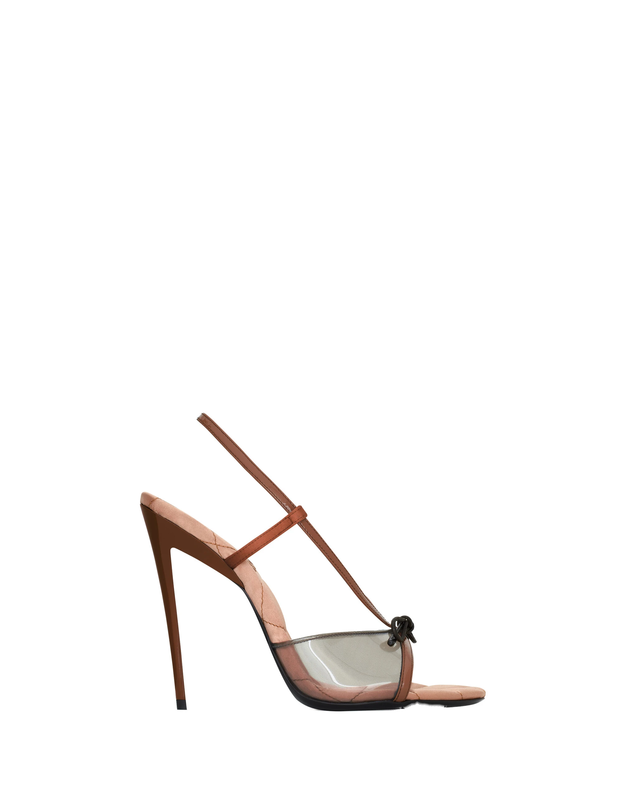 Saint Laurent Jean Sandals in Tpu and Satin, Pink and Burnished Wood Multicolour Saint Laurent Jean Sandals in Tpu and Satin, Pink and Burnished Wood | Sandals